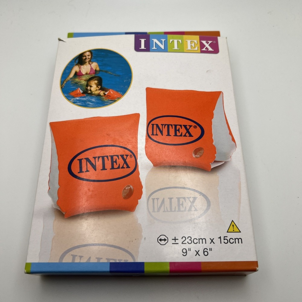 Intex Deluxe Arm Bands Inflatable Pool Floats Orange Kids Ages 3-6 58642NP 9x6